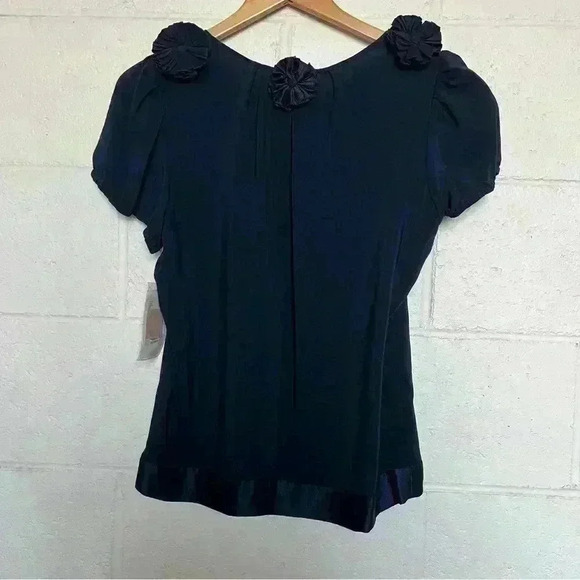 LEIFSDOTTIR Blue Silk Top-Size 6 - Picture 2 of 7